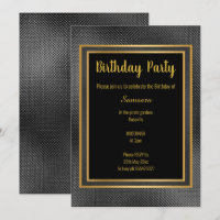 ELEGANT METALLIC BLACK & GOLD EMBOSSED BIRTHDAY 2