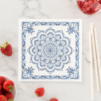Elegant Metallic Blue Mandala