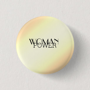 Elegant metallic gold feminine power 3 cm round badge