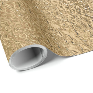 Elegant Metallic Gold Textured Look  Wrapping Paper