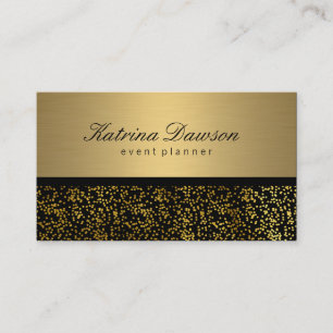 Elegant Metallic Gold with Gold Confetti Business Card