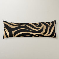 Elegant Metallic Gold Zebra Black Animal Print