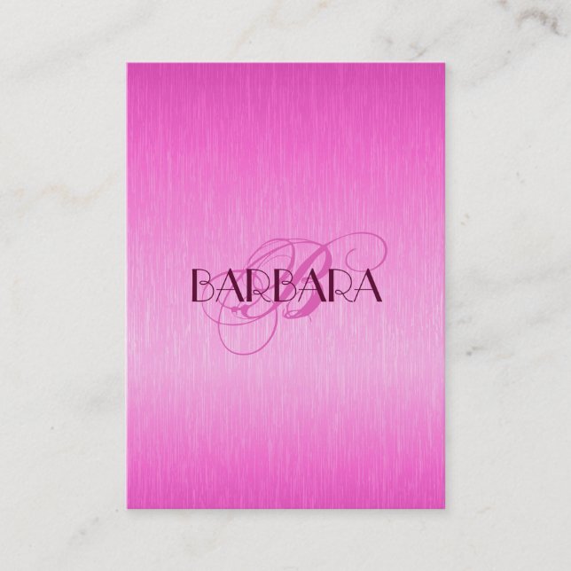 Elegant Metallic Hot Pink Brushed Aluminium Look 2 Business Card (Front)