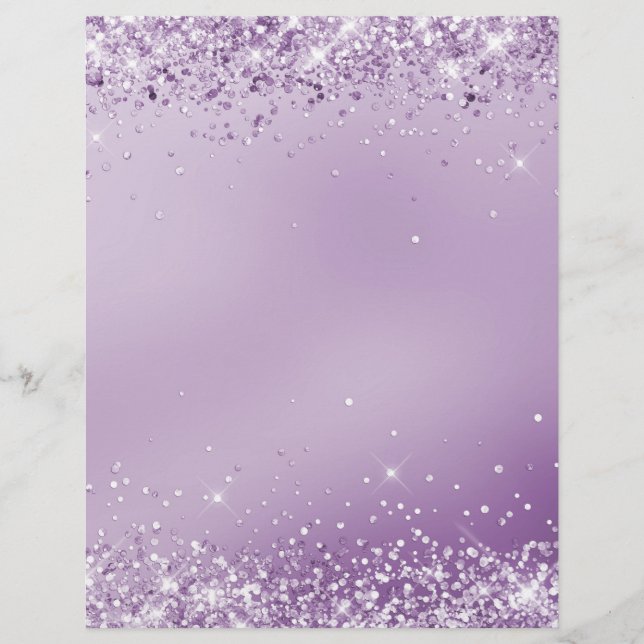 Elegant metallic purple lavender blank letterhead (Front)