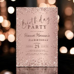 Elegant Metallic Rose Gold Glitter 21st Birthday  Invitation<br><div class="desc">Celebrate the milestone 21st birthday in style with this Elegant Metallic Rose Gold Glitter 21st Birthday Invitation! The stunning metallic rose gold design, paired with sparkling glitter accents, exudes sophistication and glamour. This invitation sets the tone for an unforgettable celebration, making it perfect for those who want to mark their...</div>