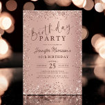 Elegant Metallic Rose Gold Glitter 40th Birthday  Invitation<br><div class="desc">Celebrate turning 40 in style with this Elegant Metallic Rose Gold Glitter 40th Birthday Invitation! Designed with a stunning rose gold metallic effect and shimmering glitter details, this invitation is perfect for a sophisticated and glamourous birthday celebration. Whether you're hosting a chic dinner, a fun cocktail party, or an elegant...</div>