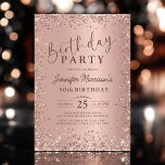 Elegant Metallic Rose Gold Glitter 50th Birthday  Invitation<br><div class="desc">Celebrate a fabulous milestone with this Elegant Metallic Rose Gold Glitter 50th Birthday Invitation! Featuring a shimmering rose gold design with a modern metallic effect, this stylish invitation sets the perfect tone for a glamourous 50th birthday celebration. Whether it's a chic dinner party or a lively soirée, this invite adds...</div>