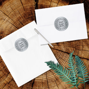 Elegant metallic silver classic round sticker