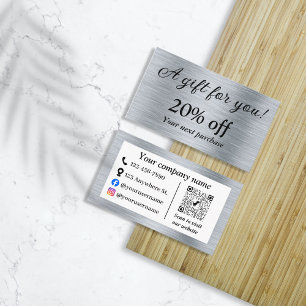 Elegant metallic silver discount card