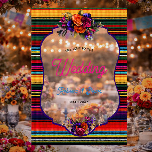 Elegant Mexican flowers acrylic wedding Sign