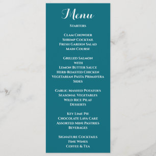 Elegant Mexican Wedding Lighthouse White & Blue Menu