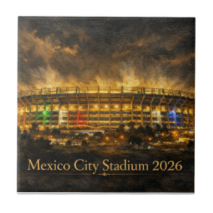 Elegant Mexico Stadium in Mexico City World Cup Tile