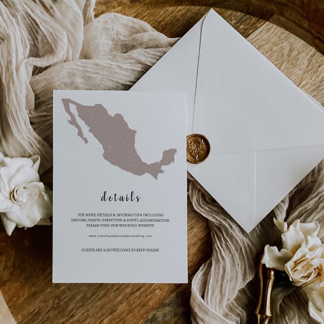 ELEGANT Mexico Wedding details Invitation (Creator Uploaded)