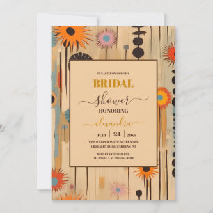 Elegant Mid Century Floral Bridal Shower Invitation