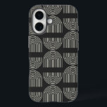 Elegant Mid Century Mod Arch Lines Black and White iPhone 16 Case<br><div class="desc">Elegant Mid Century Mod Arch Lines Black and White Phone Case</div>