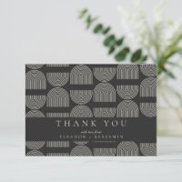 Elegant Mid Mod Lines Black White Wedding Custom