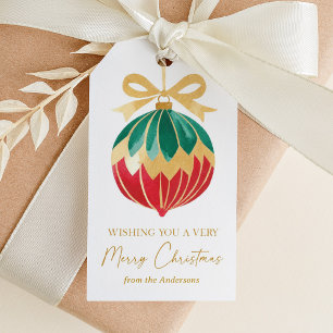 Elegant Midcentury Ornament Christmas Gift Tags