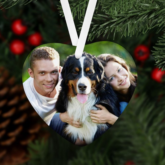 Elegant Midnight Blue Pet Memorial Photo Keepsake Ornament (Creator Uploaded)