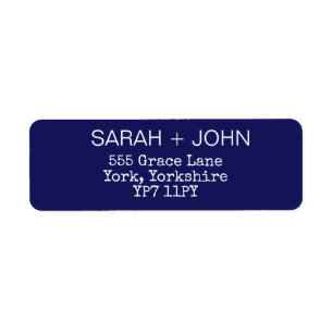 Elegant Midnight Navy Blue Wedding Address