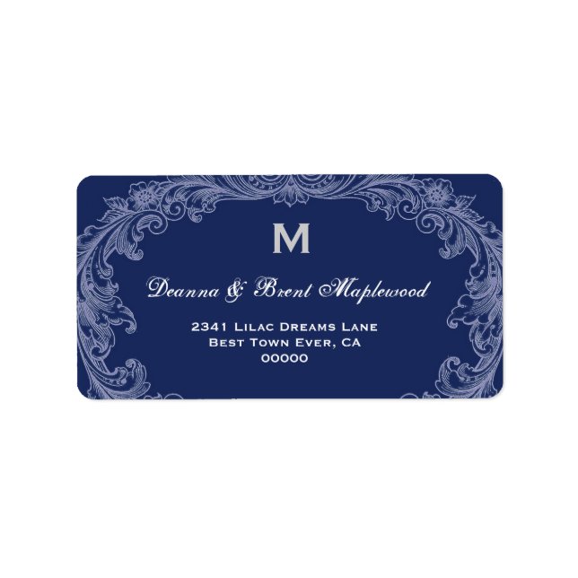 Elegant Midnight Vintage Monogram B454 Label (Front)