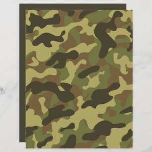 Elegant Military Green Camouflage Scrapbook Paper