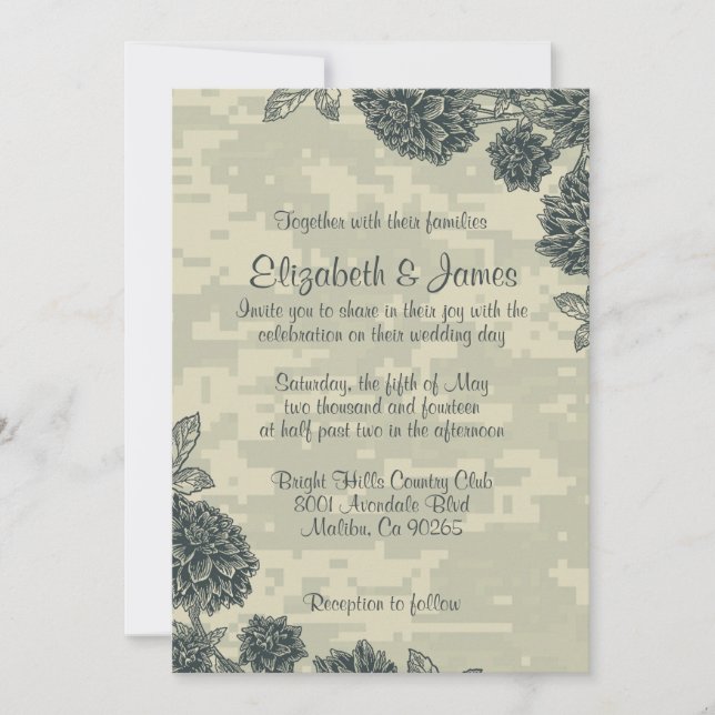 Elegant Military Wedding Invitations (Front)