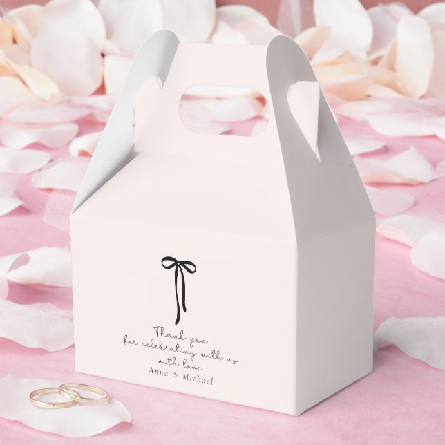 elegant milk pink Thank you   Favour Box (Wedding)