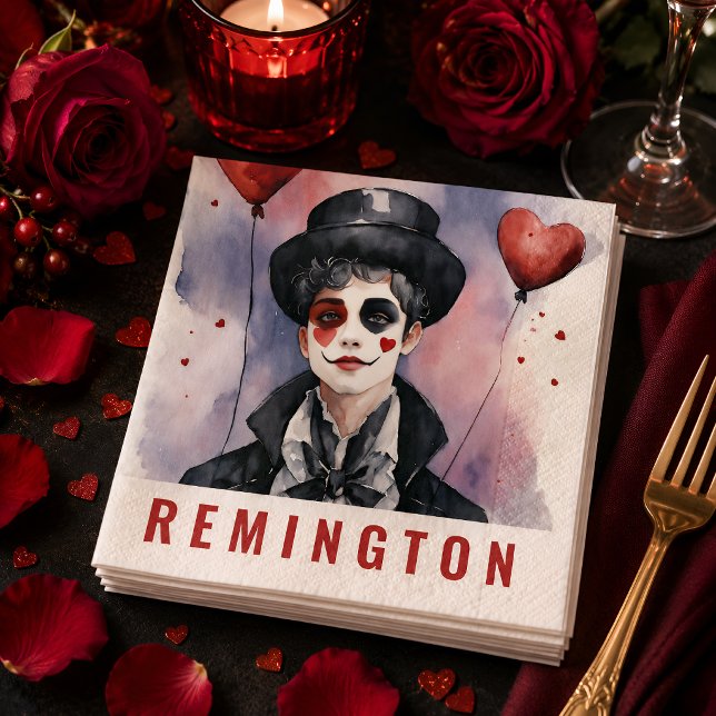 Elegant Mime Birthday Napkins (Creator Uploaded)