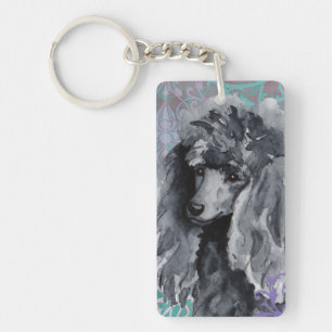 Elegant Miniature Poodle Key Ring