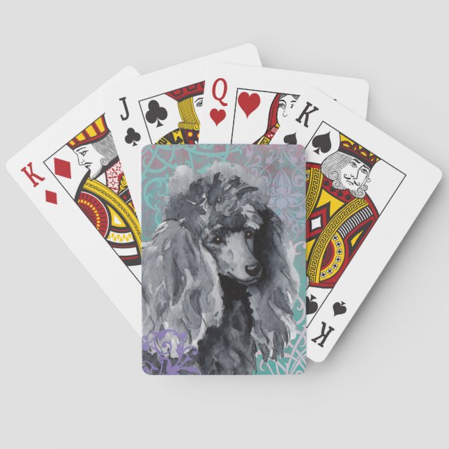 Elegant Miniature Poodle Playing Cards (Back)