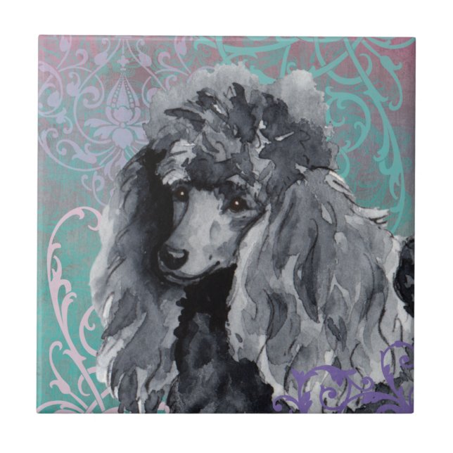 Elegant Miniature Poodle Tile (Front)