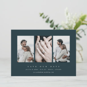 Elegant Minimal 3 Photo Save The Date