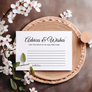 Elegant Minimal Advices & WIshes Bridal Shower Invitation
