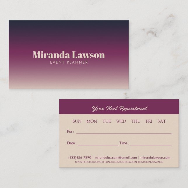 Elegant minimal appointment card (Front/Back)