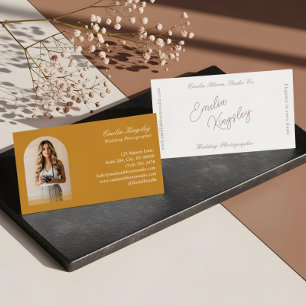 Elegant Minimal Arch Photo Wedding Photographer Business Card