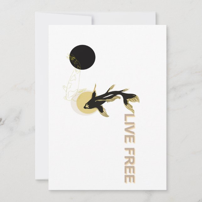"Elegant Minimal Art Greeting Card: Black and Gold Holiday Card (Front)