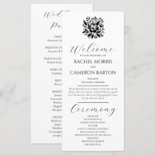Elegant Minimal Black and White with Flowers 