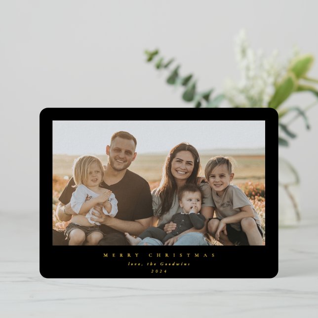 Elegant Minimal Black Frame Single Photo (Standing Front)