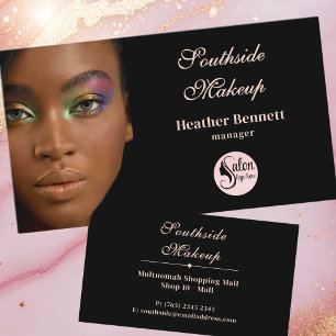 Elegant Minimal Black Makeup Artist Business Card