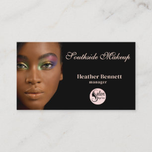 Elegant Minimal Black Makeup Artist Business Card