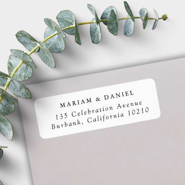 Elegant Minimal Black White Wedding Return Address (Creator Uploaded)