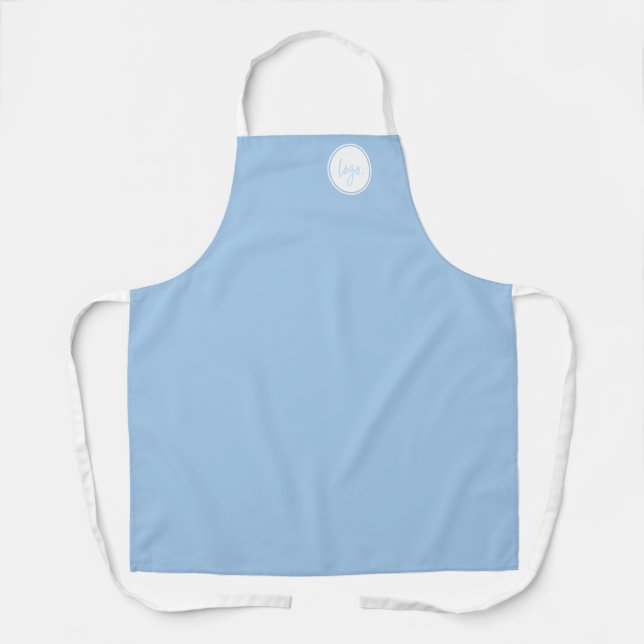ELEGANT MINIMAL BLUE BUSINESS COMPANY BRAND LOGO APRON (Front)