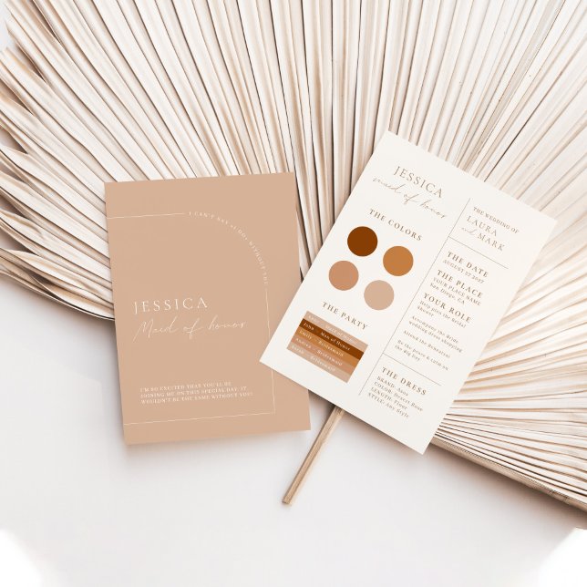 Elegant Minimal Blush Pink Maid of Honour Info Car Invitation (Creator Uploaded)