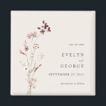 Elegant Minimal Boho Floral Wedding Save the Date Magnet<br><div class="desc">Elegant Minimalist Boho Floral Wedding Save the Date Magnet</div>