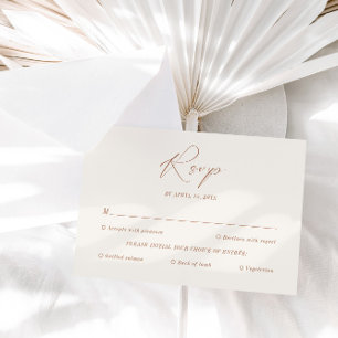 Elegant Minimal Boho with Meal Choices RSVP Card
