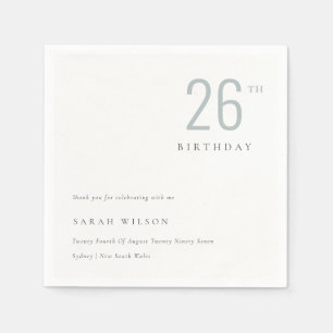 Elegant Minimal Bold  Dusky Blue Any Age Birthday Napkin