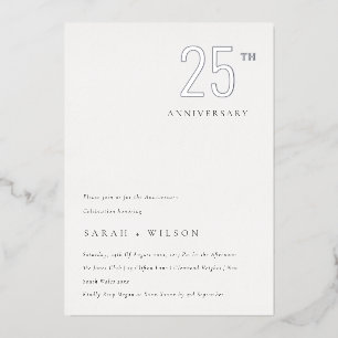 Elegant Minimal Bold Silver Any Year Anniversary