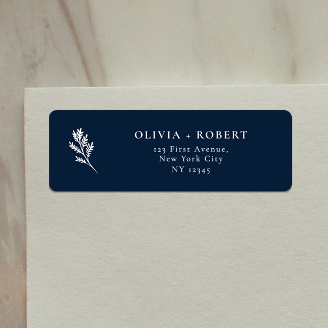 Elegant Minimal Botanical Wedding Return Address (Creator Uploaded)