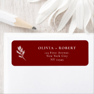 Elegant Minimal Botanical Wedding Return Address