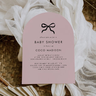 Elegant Minimal Bow Baby Shower Arch Invitation